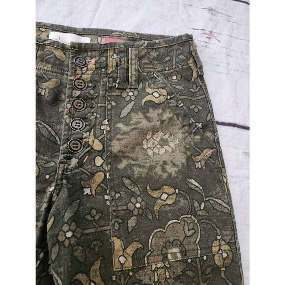 Anthropologie The Wanderer Green Floral Pants Size 26 - Picture 6 of 8
